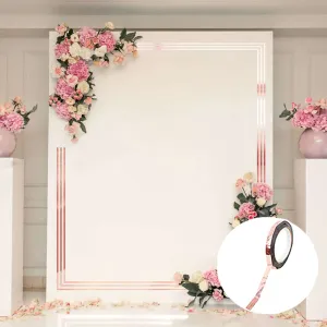 100 Yds 3 8" Rose Gold Metallic Film Tape Adhesive, DIY Floral Wrap Craft Decor Tape - Polyester with Acrylic