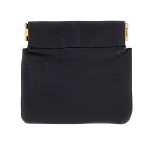 3 7/8" Black, Squeeze Frame Coin Purse, Leather, #M-1000-BLK