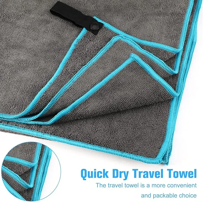 6 Pcs Microfiber Bath Towel Lightweight Quick Dry Towel Fast Drying Camping Travel Towel Compact Absorbent Camping Towel for Beach Swimming Gym Sports Yoga Hiking Fitness Backpacking Yoga, Grey
