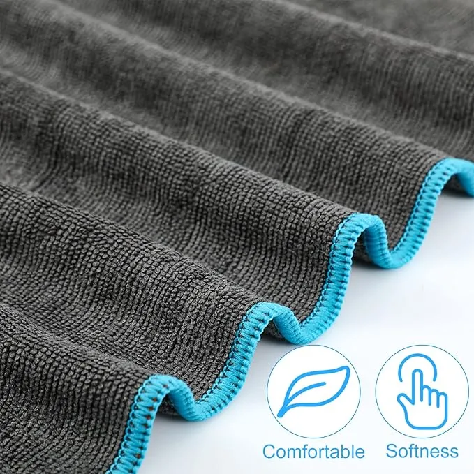 6 Pcs Microfiber Bath Towel Lightweight Quick Dry Towel Fast Drying Camping Travel Towel Compact Absorbent Camping Towel for Beach Swimming Gym Sports Yoga Hiking Fitness Backpacking Yoga, Grey
