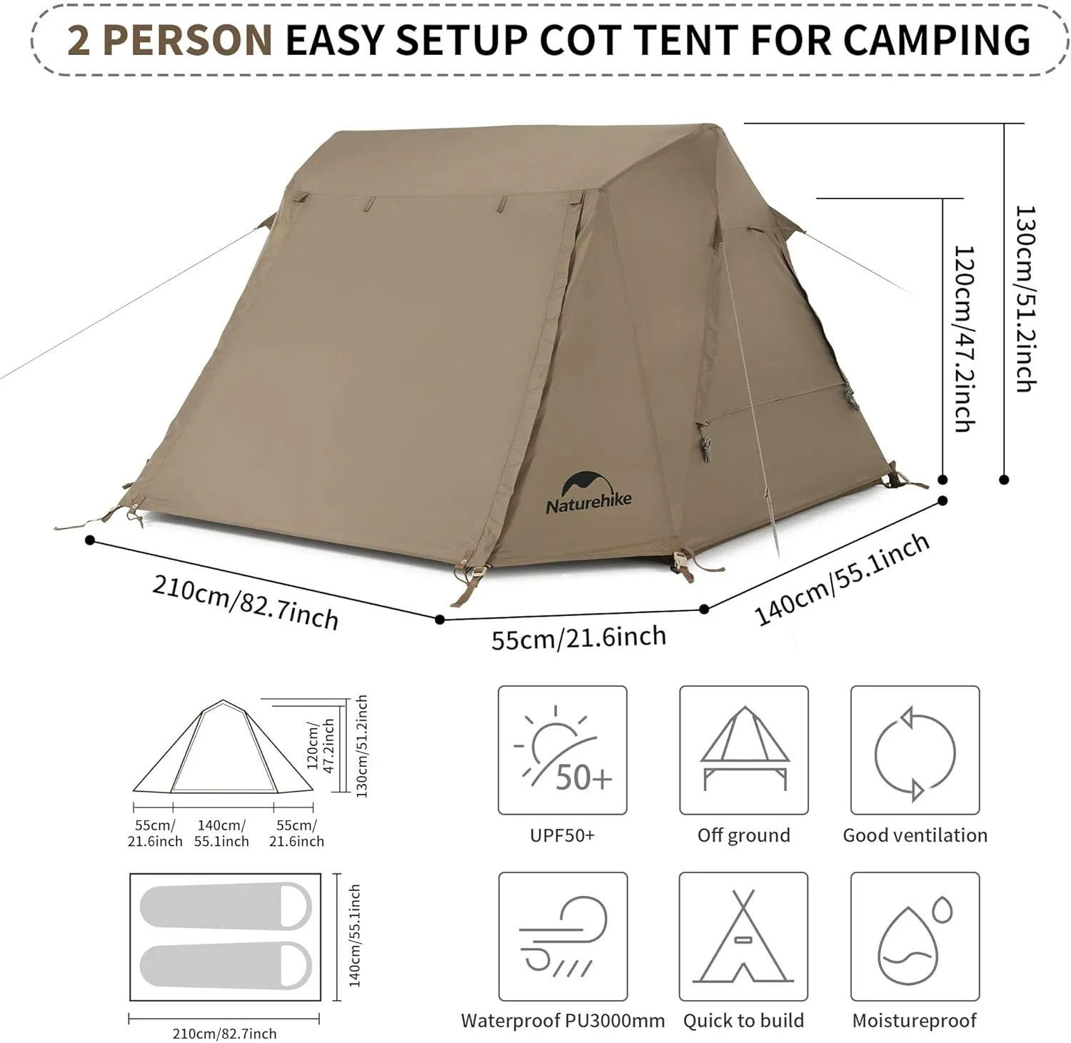 A-Type Roof Off-ground Auto Tent