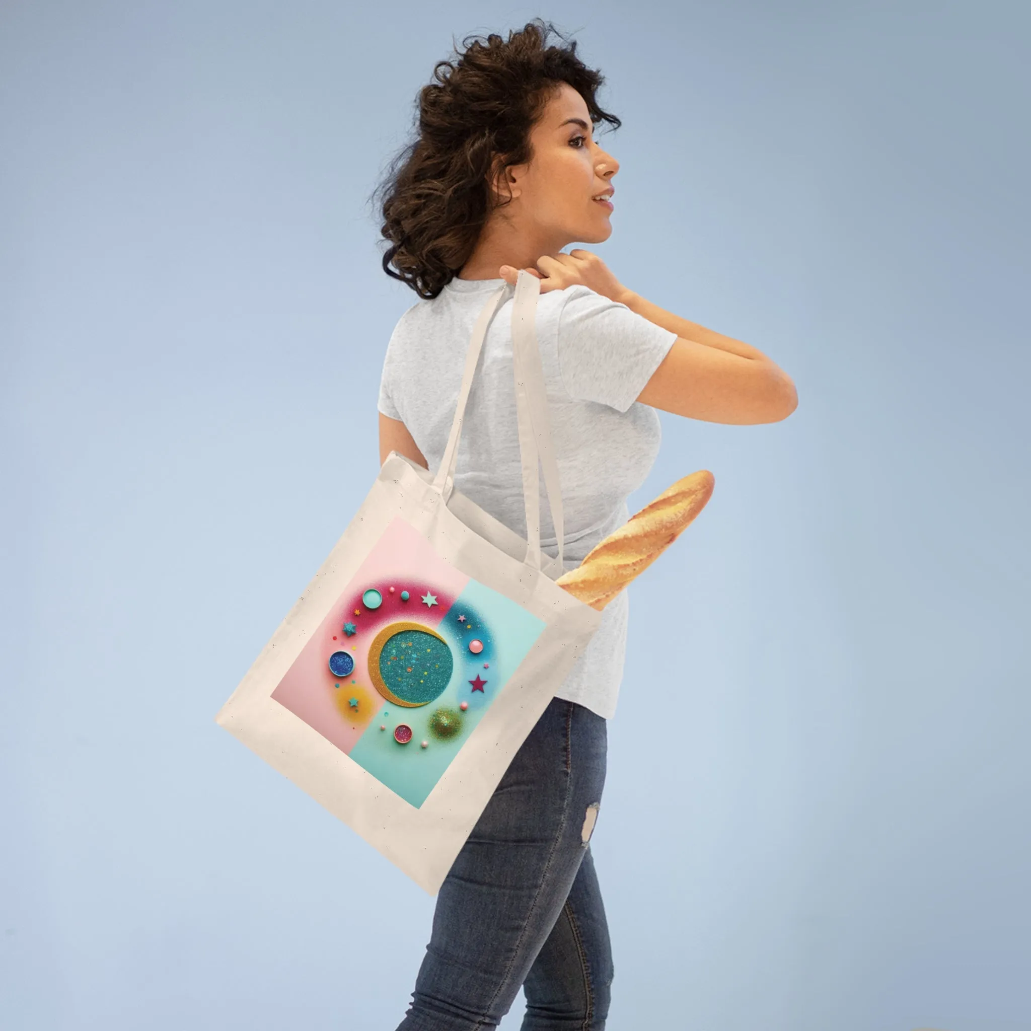 Abstract and minimalist design in pastel shades made with sequins Tote Bag