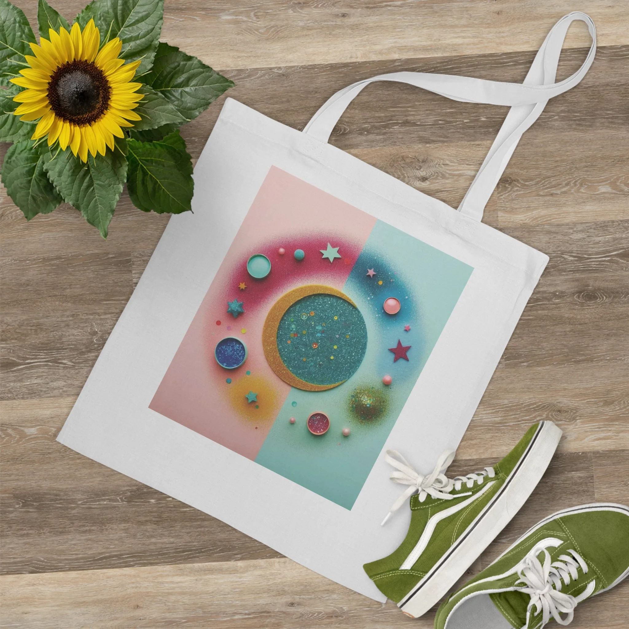 Abstract and minimalist design in pastel shades made with sequins Tote Bag