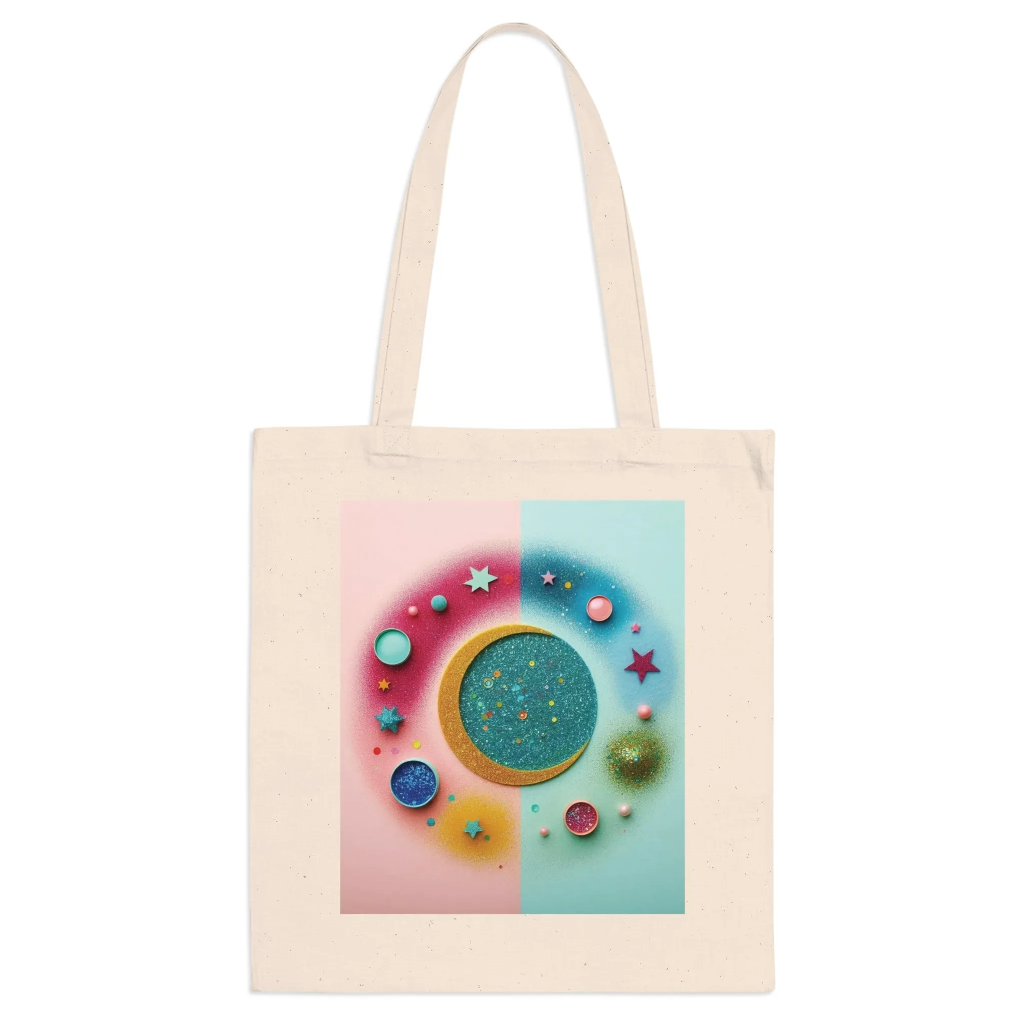 Abstract and minimalist design in pastel shades made with sequins Tote Bag