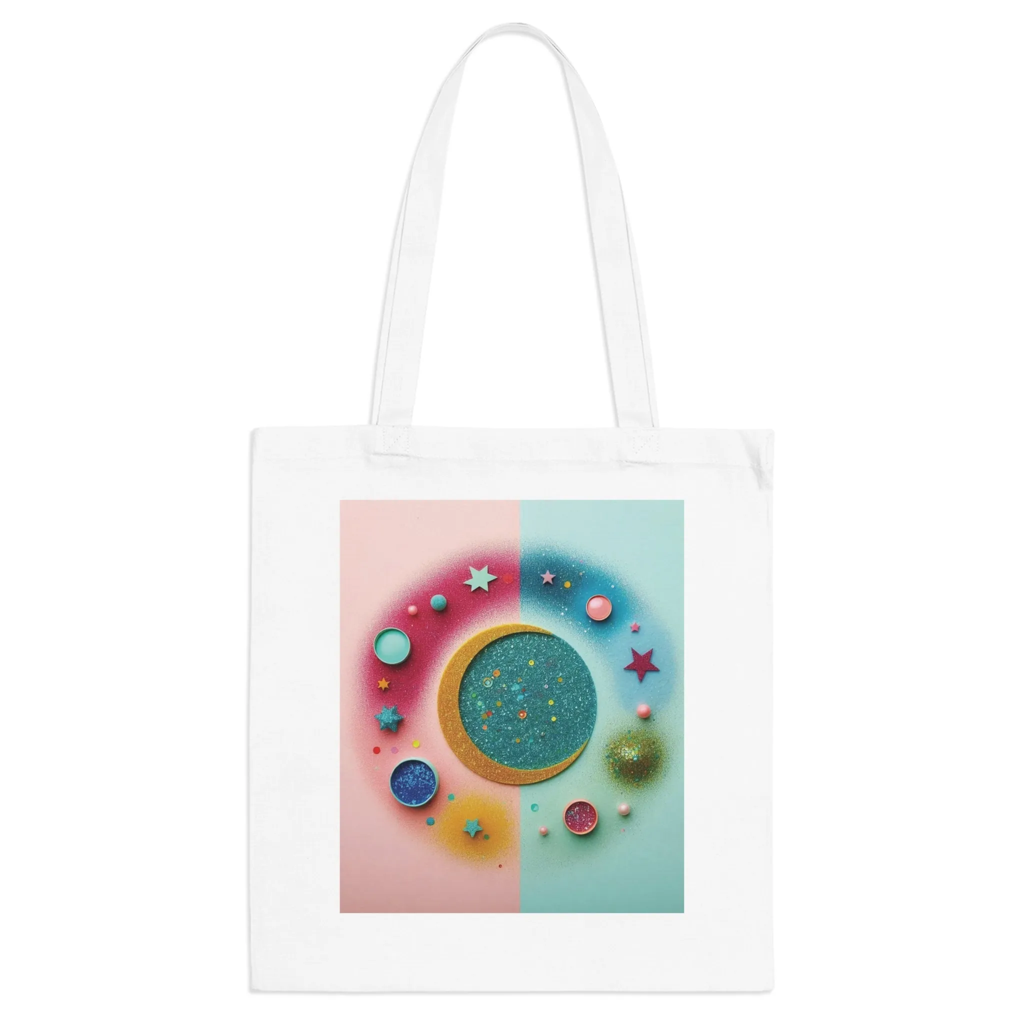 Abstract and minimalist design in pastel shades made with sequins Tote Bag