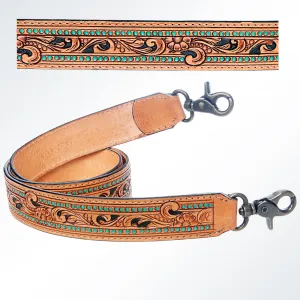 American Darling ADSTF138 Hand Tooled Genuine Leather Crossbody Handle Strap For Bags