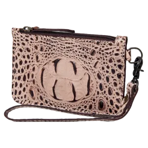 American Darling Ladies Brown Croc Wristlet ADBG961A
