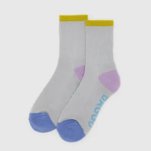 Baggu Womens Ribbed Sock, fog mix (large)