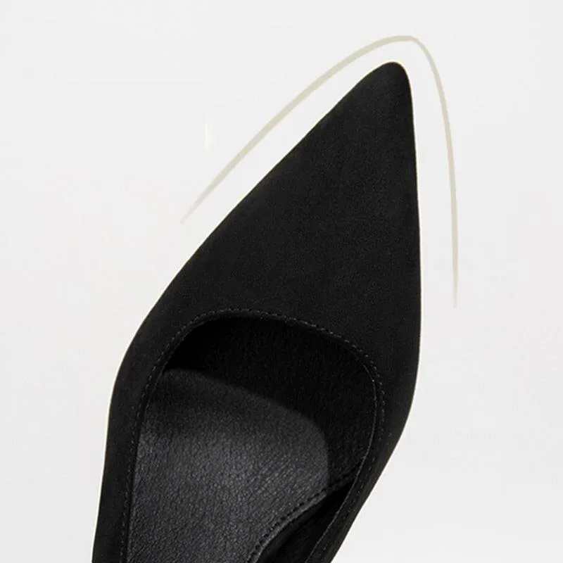 Black Sling Back High Heels Shoes