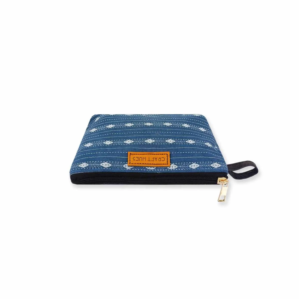 Breezy Blue Ikkat Pouch Bag