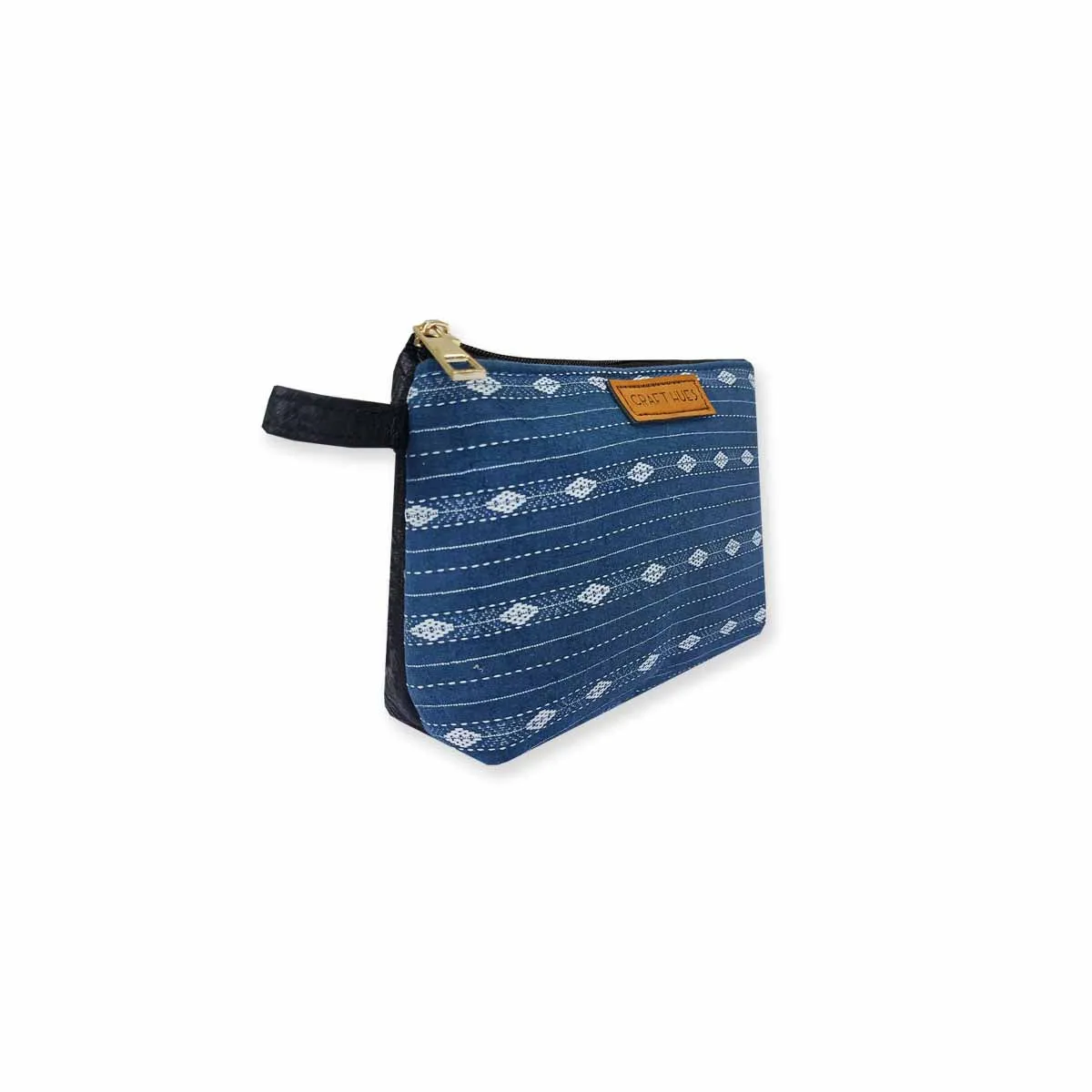 Breezy Blue Ikkat Pouch Bag