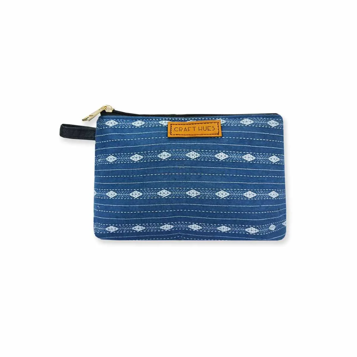 Breezy Blue Ikkat Pouch Bag