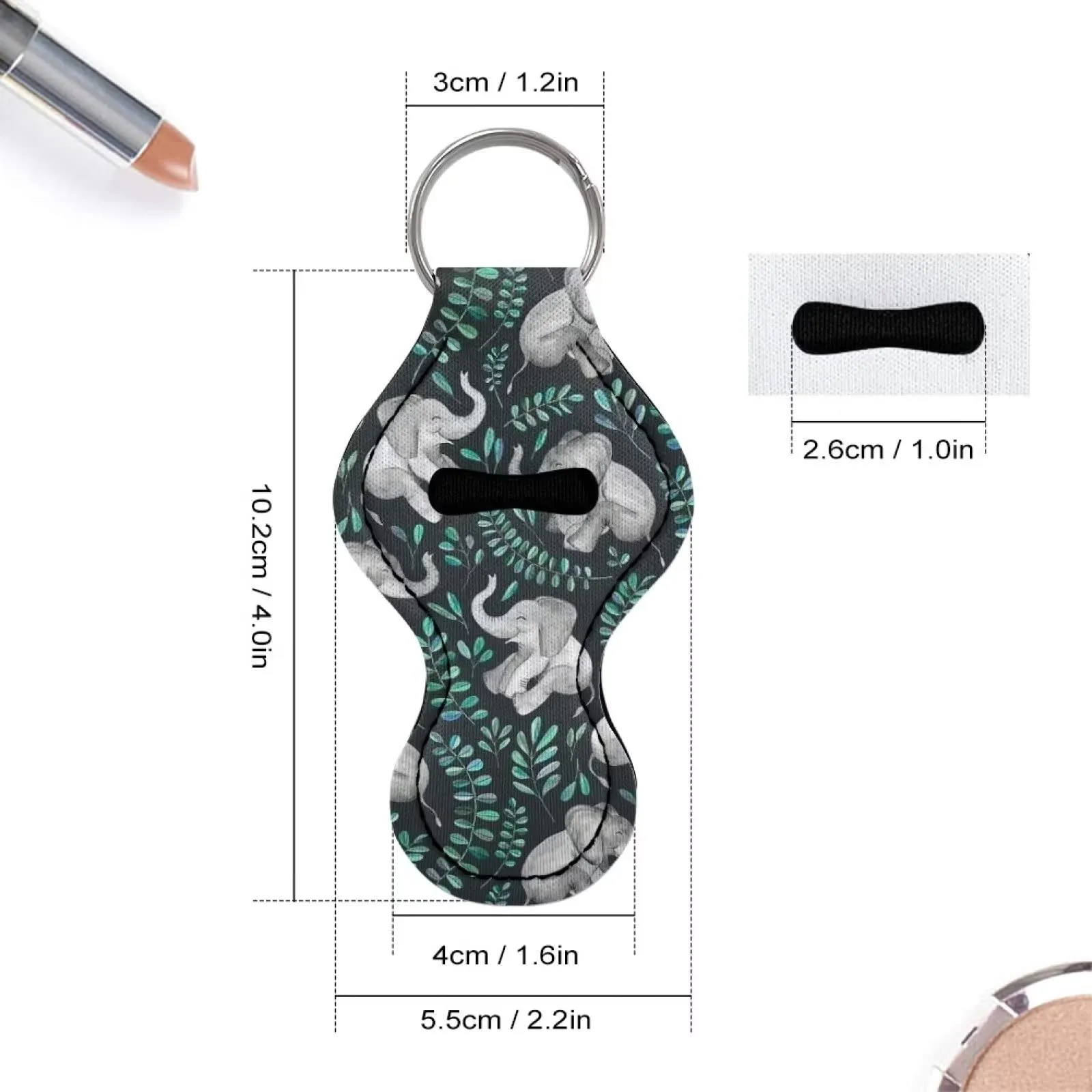 BYCHECAR Elephant Chapstick Holder for Kids Small Gifts Lippy Clip Lipstick Holder Chapstick Keychain Holder Women Stocking Stuffers Lip Sleeve Pouch Green