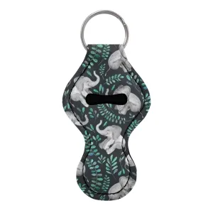 BYCHECAR Elephant Chapstick Holder for Kids Small Gifts Lippy Clip Lipstick Holder Chapstick Keychain Holder Women Stocking Stuffers Lip Sleeve Pouch Green