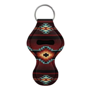 BYCHECAR Western Keychain Chapstick Holder Ethnic Aztec Women Stocking Stuffers Lippy Clip Lip Balm Holder Chapstick Holder Key Chain Travel Accessories