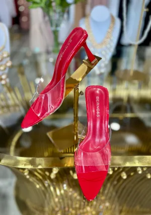 Cana- Red Patent Mule Heels