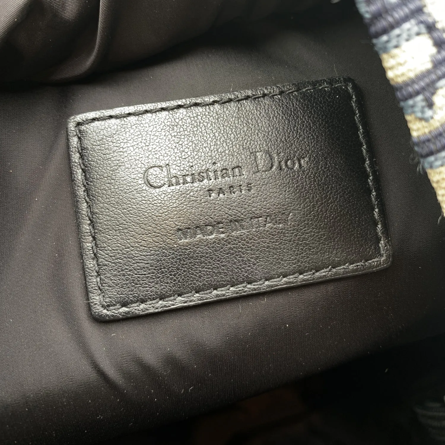 CHRISTIAN DIOR Blue Oblique Jacquard Canvas Dior Travel Backpack Bag