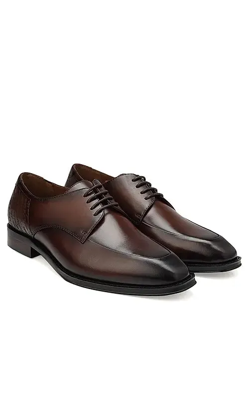 Coffee Signato Leather Lace Ups