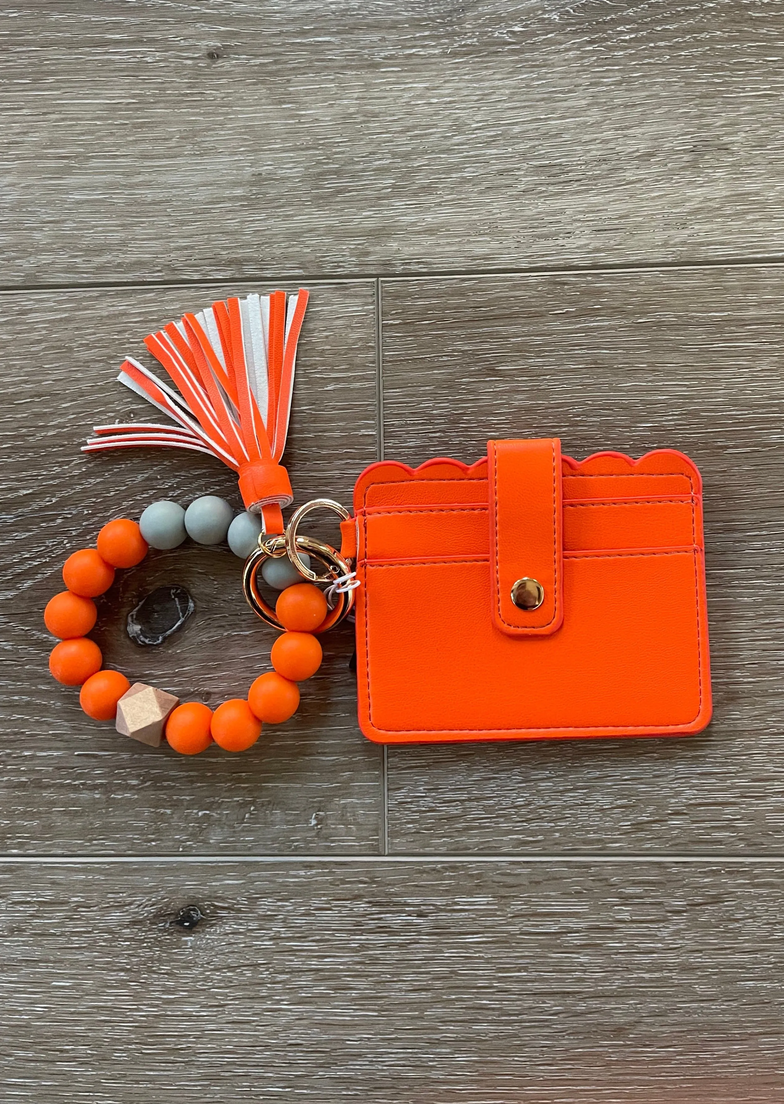 Colorful Wallet Wristlet Silicone Bead Tassel Keychains