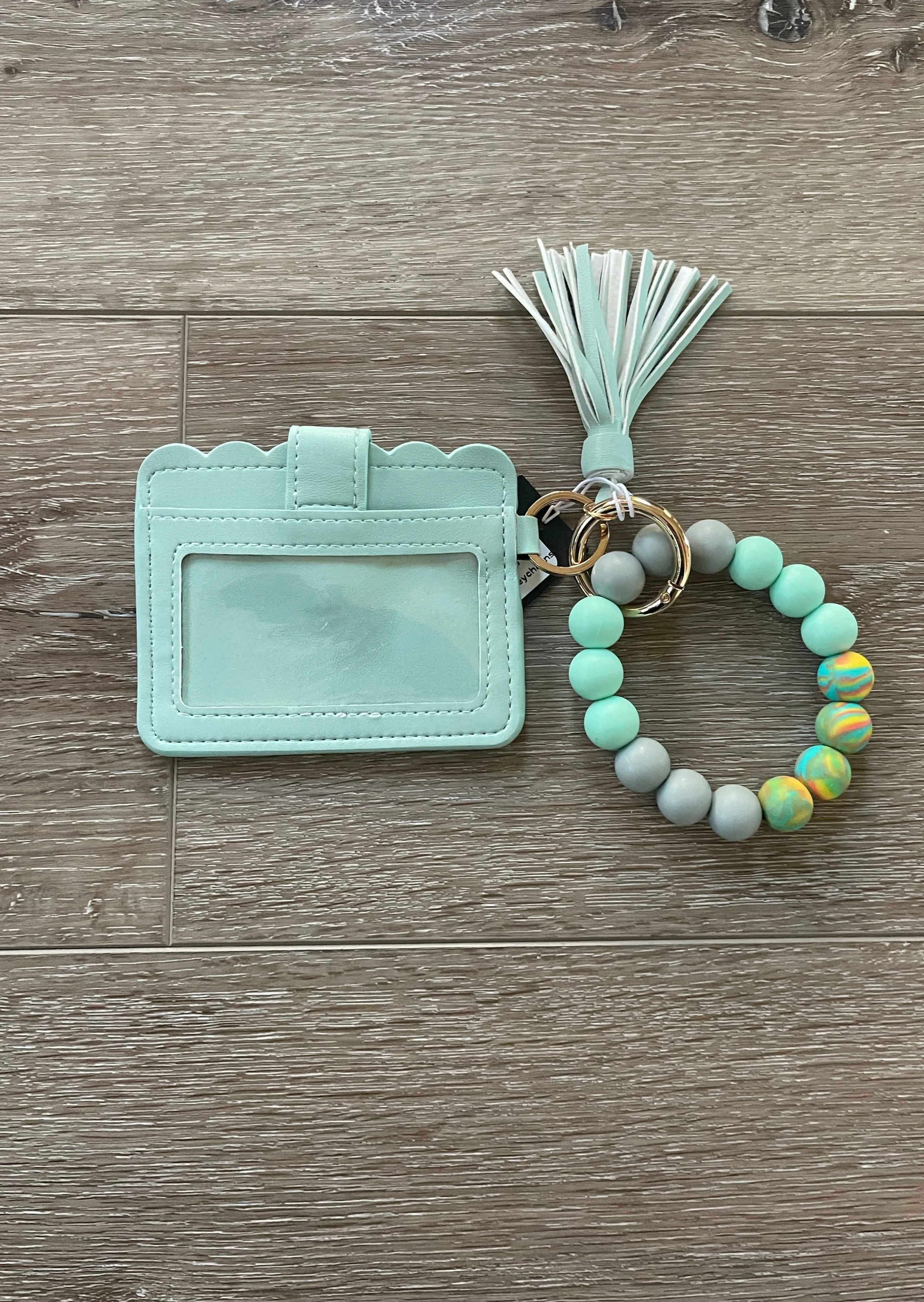Colorful Wallet Wristlet Silicone Bead Tassel Keychains