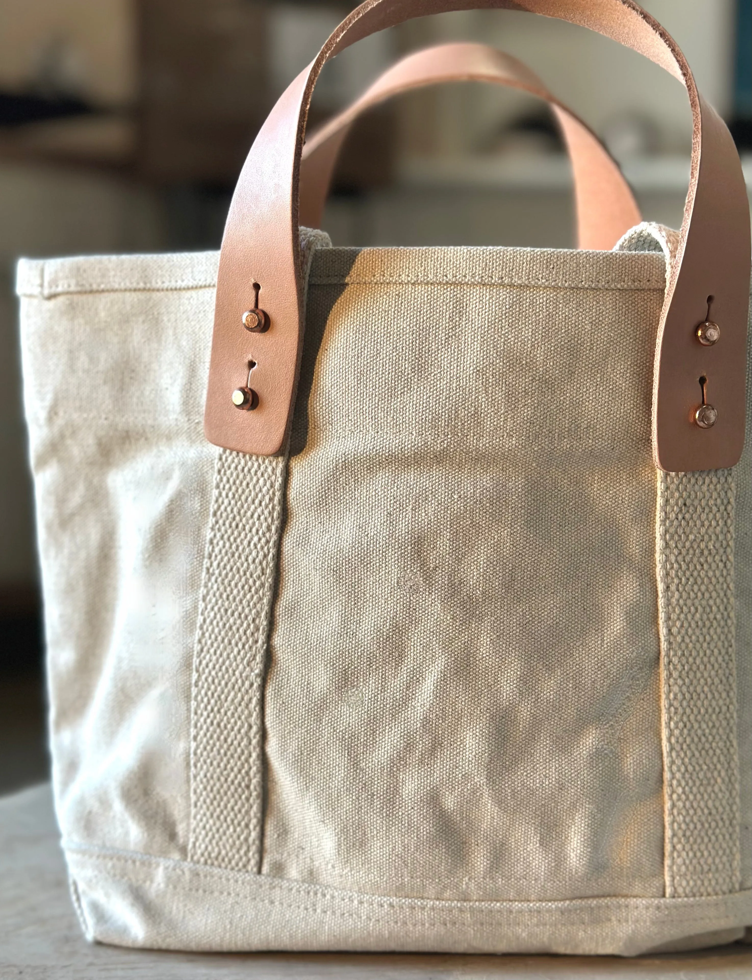 Cotton Canvas Tote in Ecru