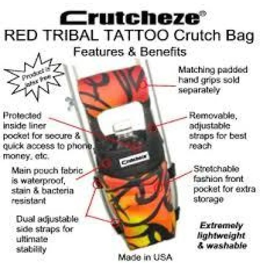 CRUTCHEZE CRUTCH BAG - RED TRIBAL TATTOO