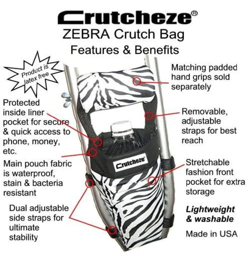 CRUTCHEZE CRUTCH BAG - ZEBRA