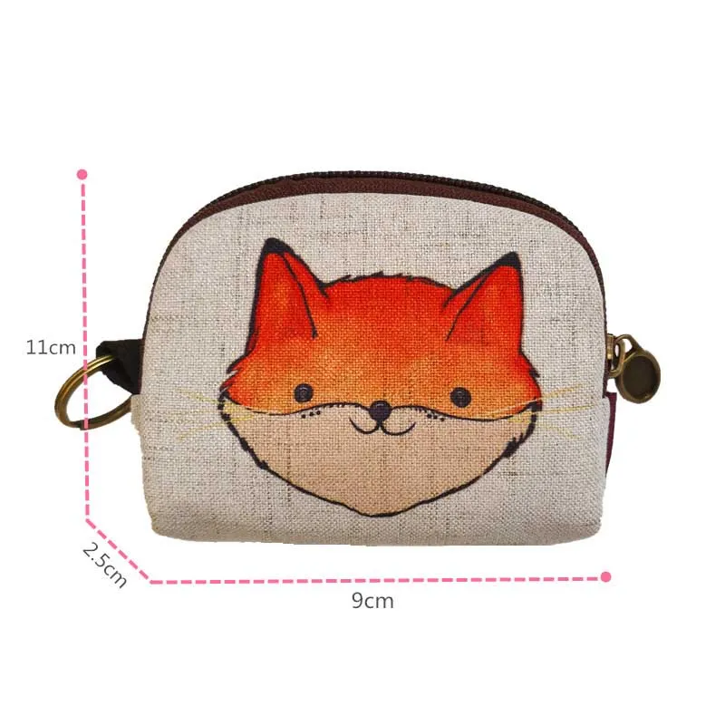 Cute Totoro Canvas Coin Purse Shell Wallet Fashion Giraffe Animals Key Pouch Bag creative Mini Change Purses Wallets For Gift