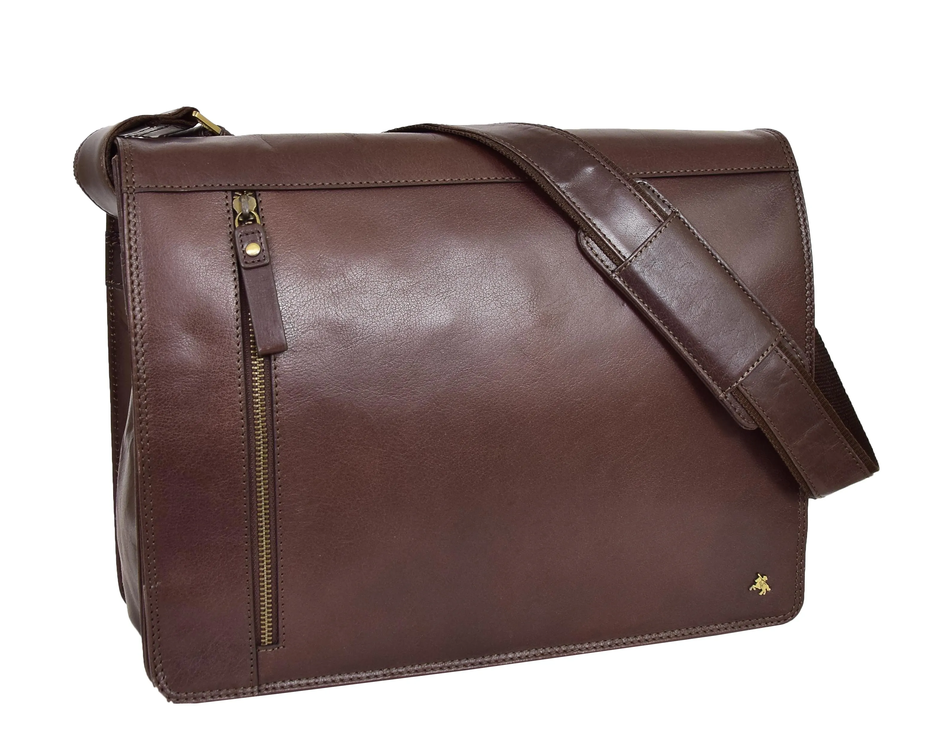 DR384 Men's Leather Cross Body Satchel Bag Brown