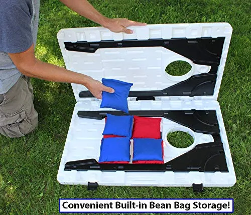 Driveway Games EZ Carry Portable All-Weather Cornhole Set Travel Corn Toss Boards & Regulation Bean Bags