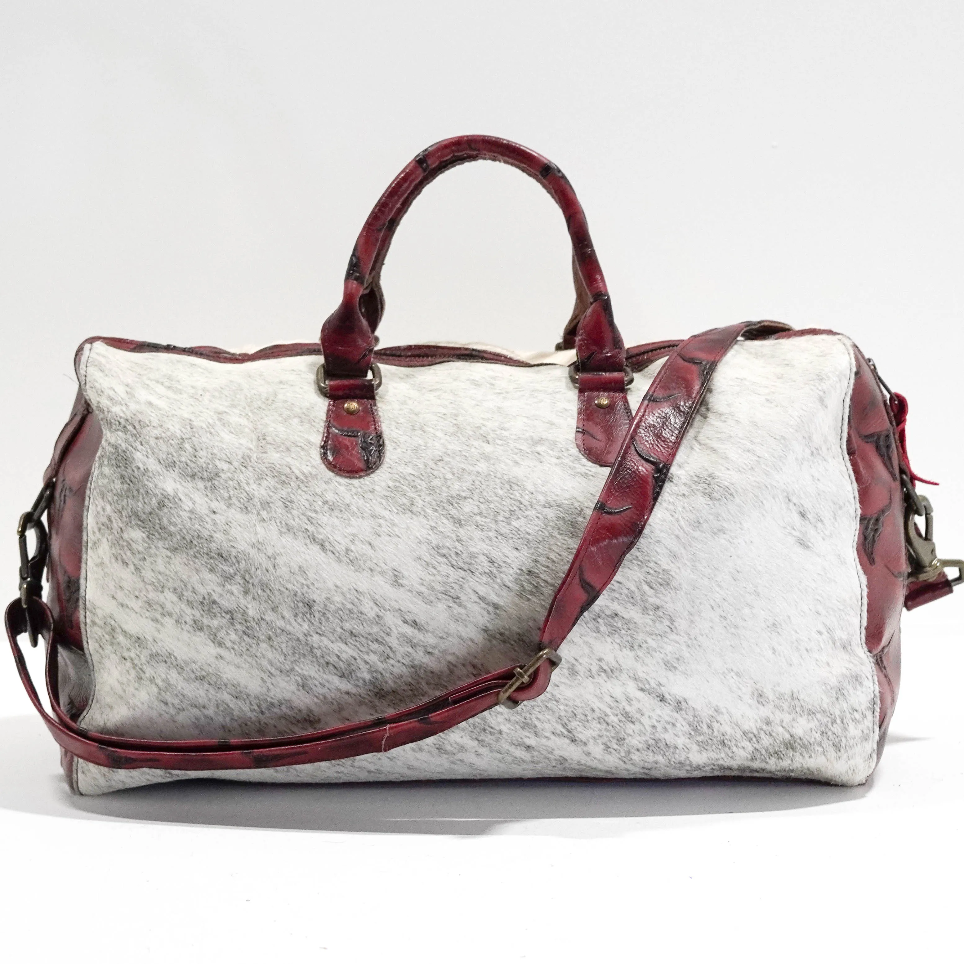 Duffel - Light Brindle w/ Burgundy Skulls