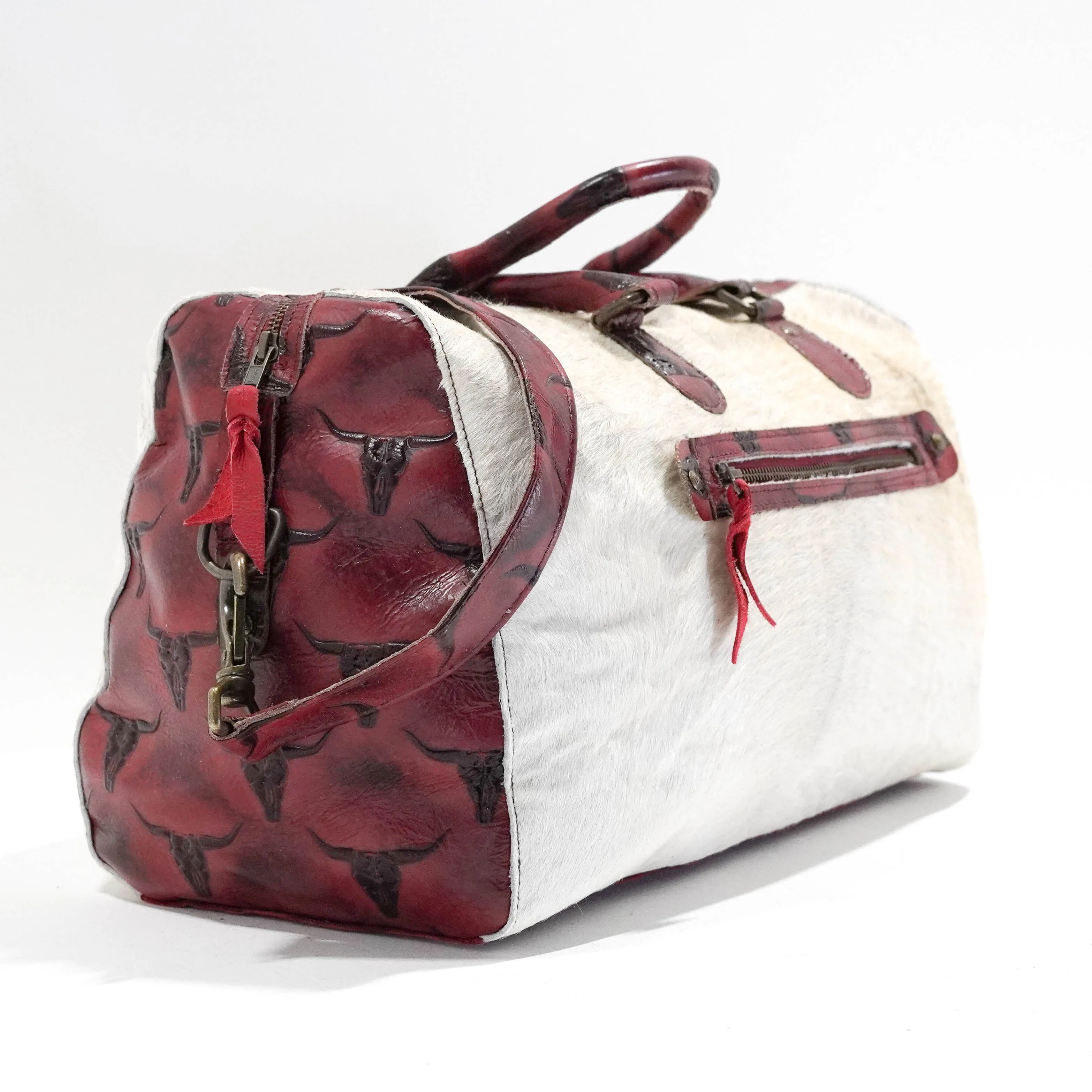 Duffel - Light Brindle w/ Burgundy Skulls