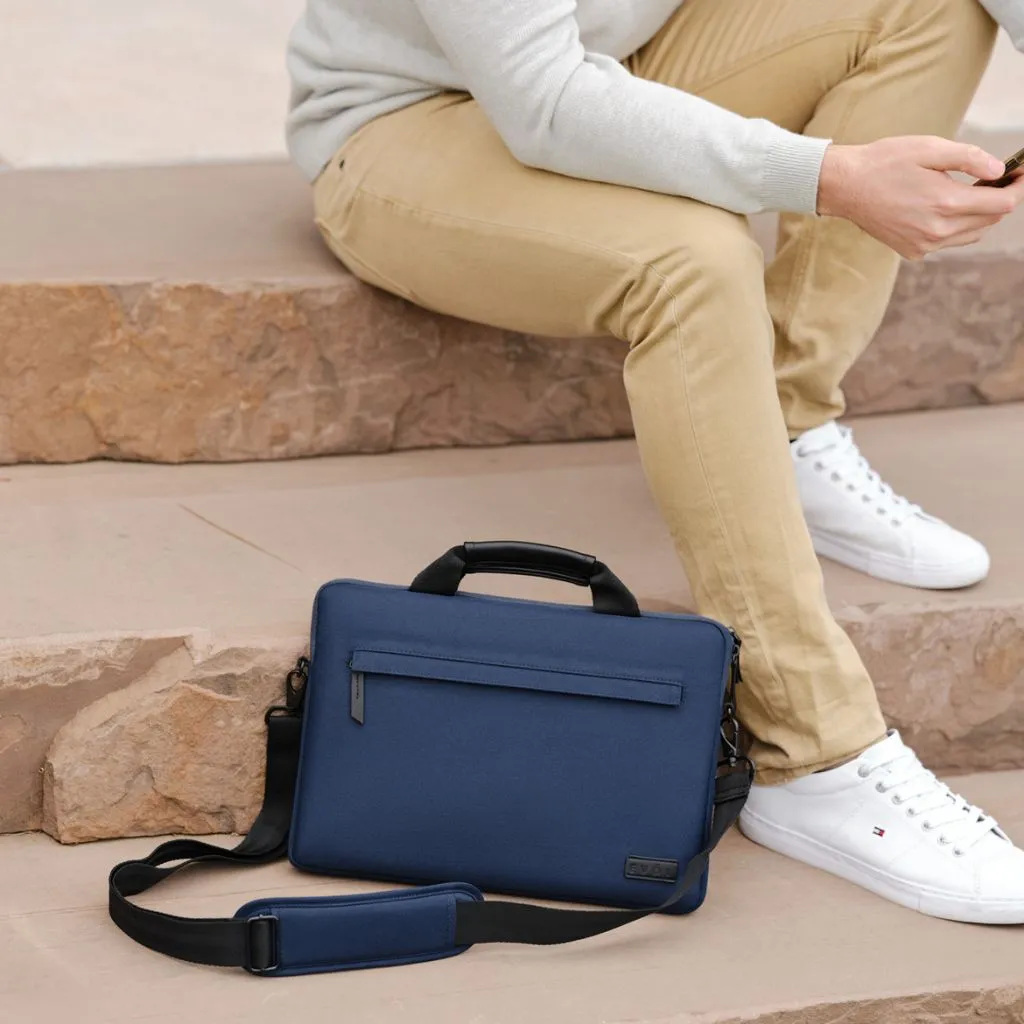 Evol 14.1″ Slim Laptop Brief - Recycled Material - Navy