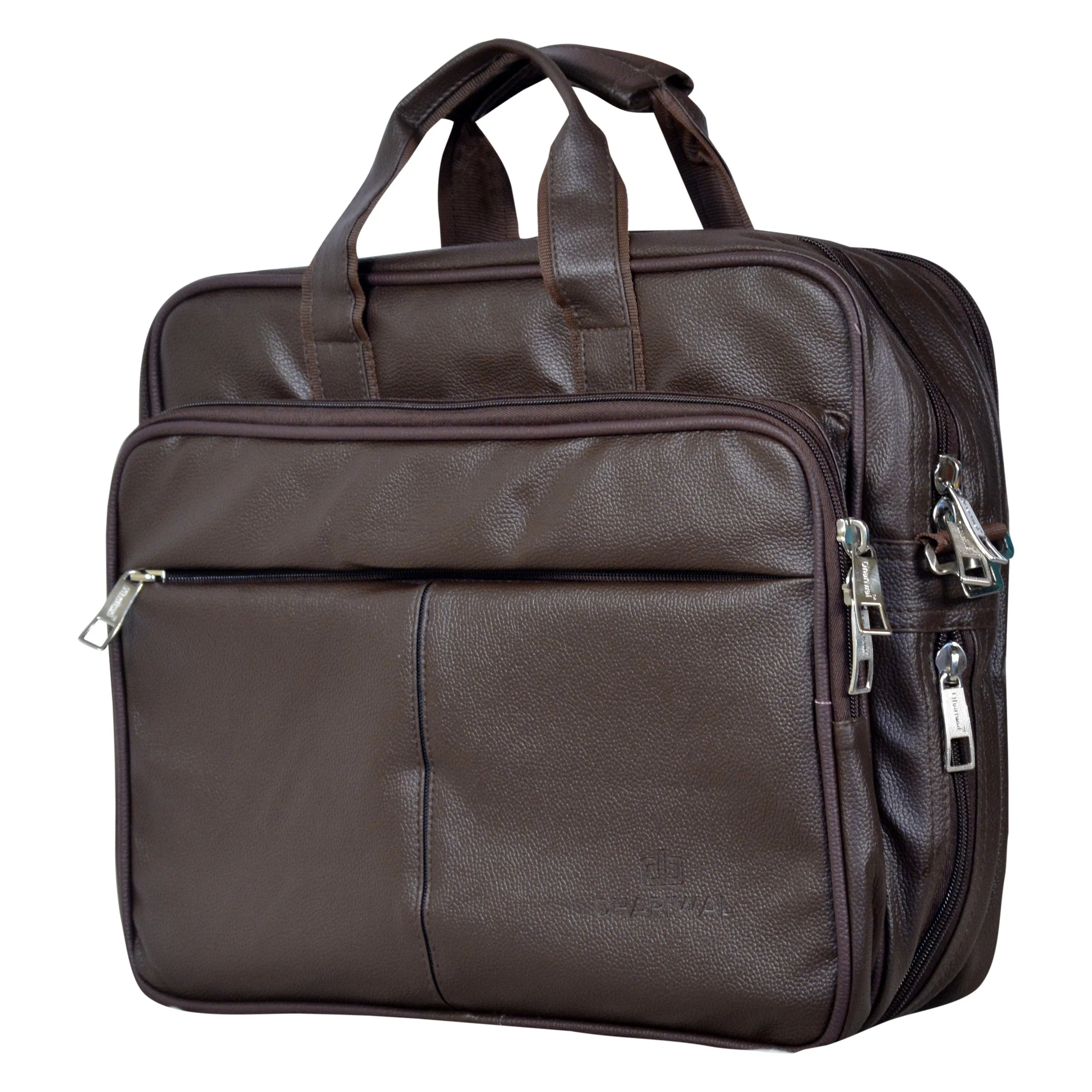 Foam File Messenger Bag 16 Inch Brown Faux Leather Office Bag | Laptop Bag for Men EB-611