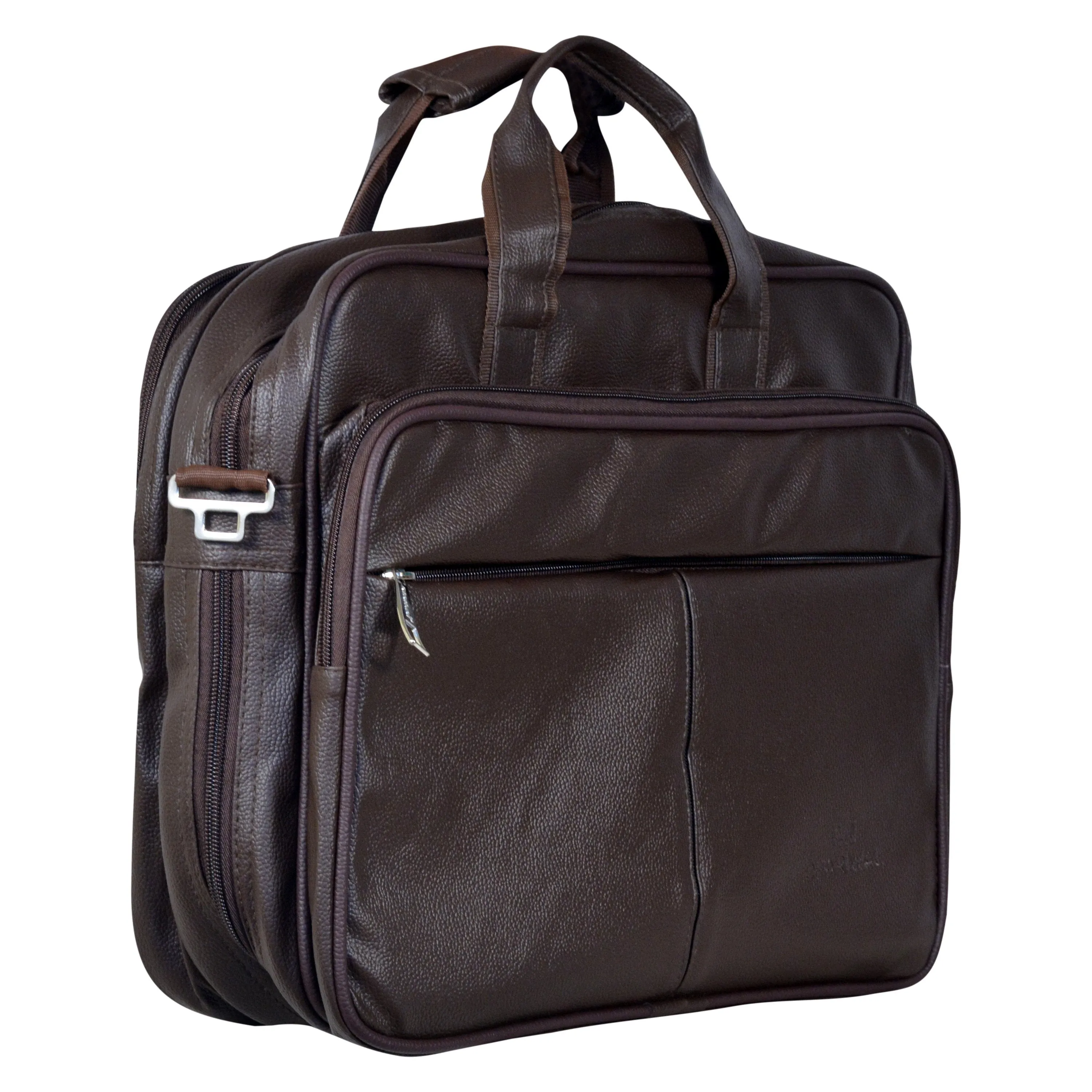 Foam File Messenger Bag 16 Inch Brown Faux Leather Office Bag | Laptop Bag for Men EB-611