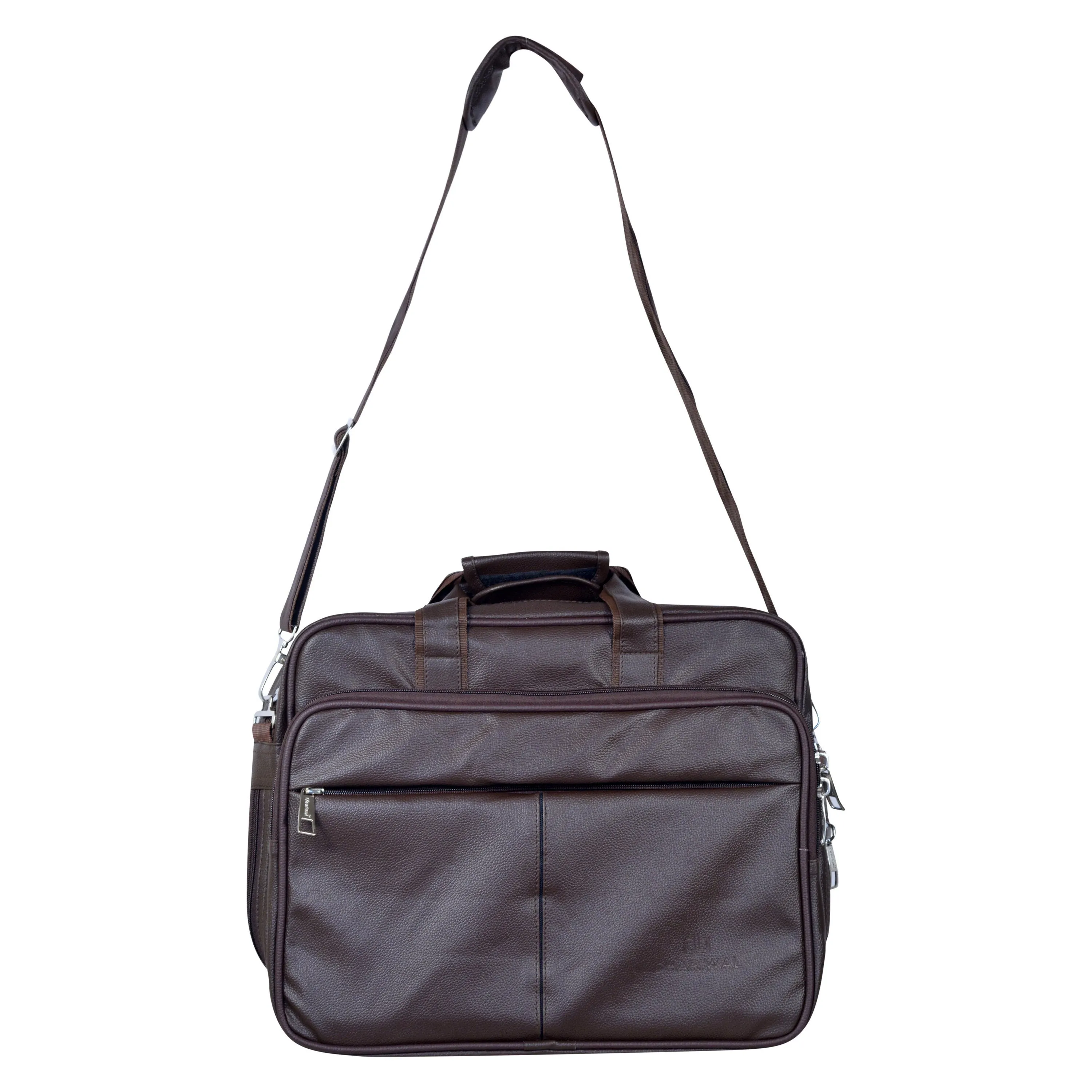 Foam File Messenger Bag 16 Inch Brown Faux Leather Office Bag | Laptop Bag for Men EB-611