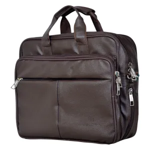 Foam File Messenger Bag 16 Inch Brown Faux Leather Office Bag | Laptop Bag for Men EB-611