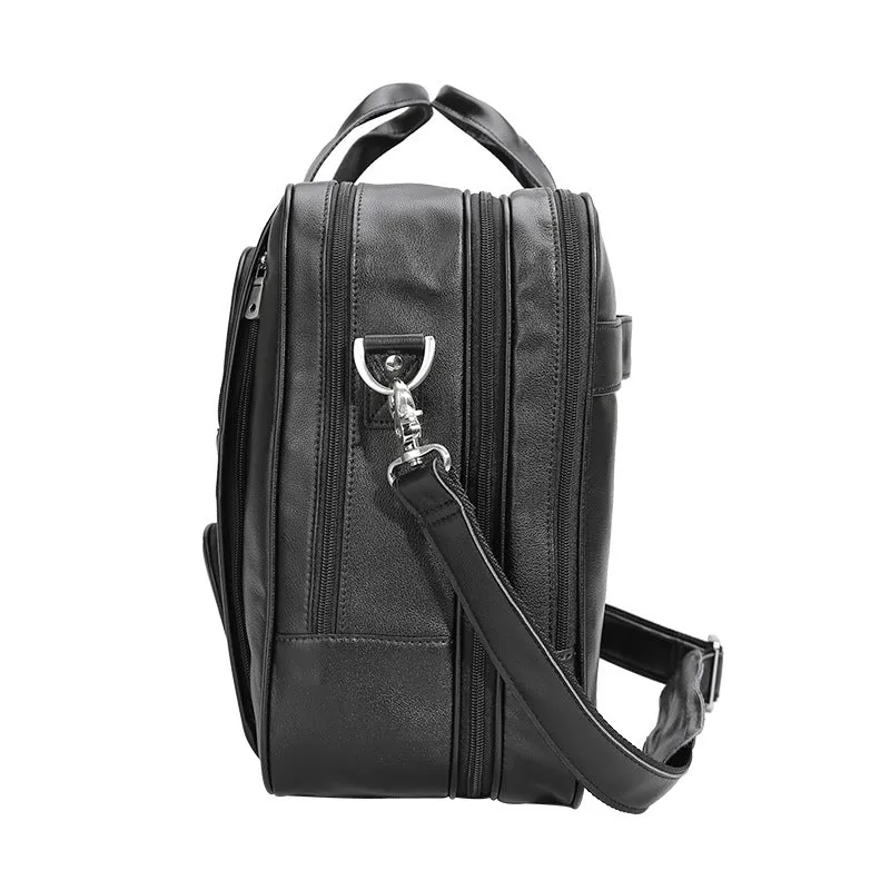 Full Grain Leather Men Briefcase Large Laptop Tote Bag Business Handbag Shoulder Messenger Bag