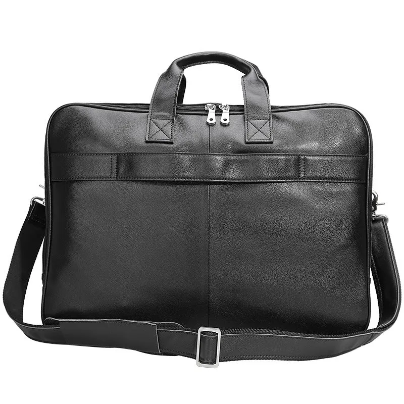 Full Grain Leather Men Briefcase Large Laptop Tote Bag Business Handbag Shoulder Messenger Bag