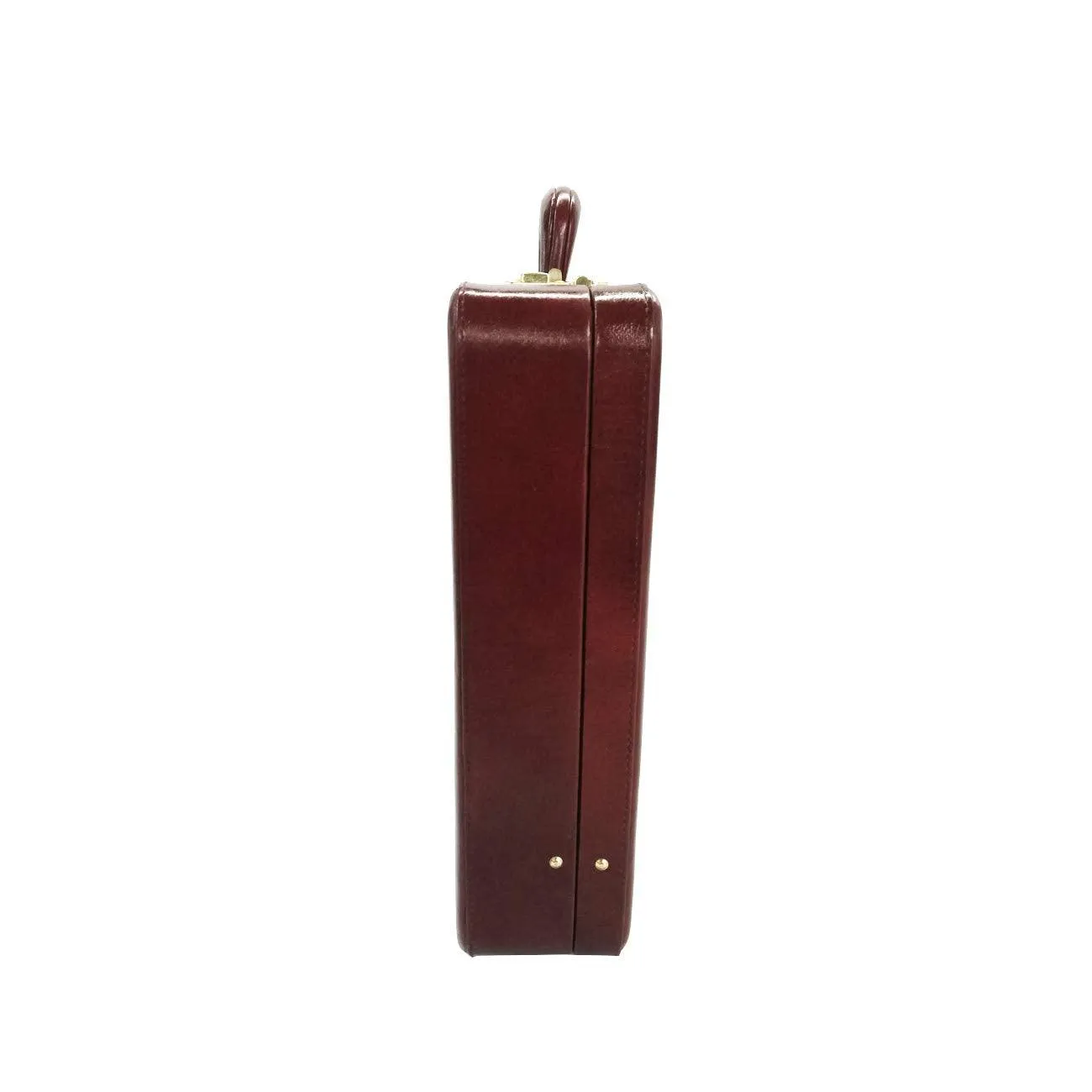 Genuine Leather Briefcase Executive Leather Attache Business Handbag for Men (Brown)