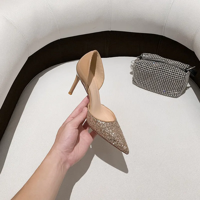 Genuine Leather French style Stiletto Wedding Shoes