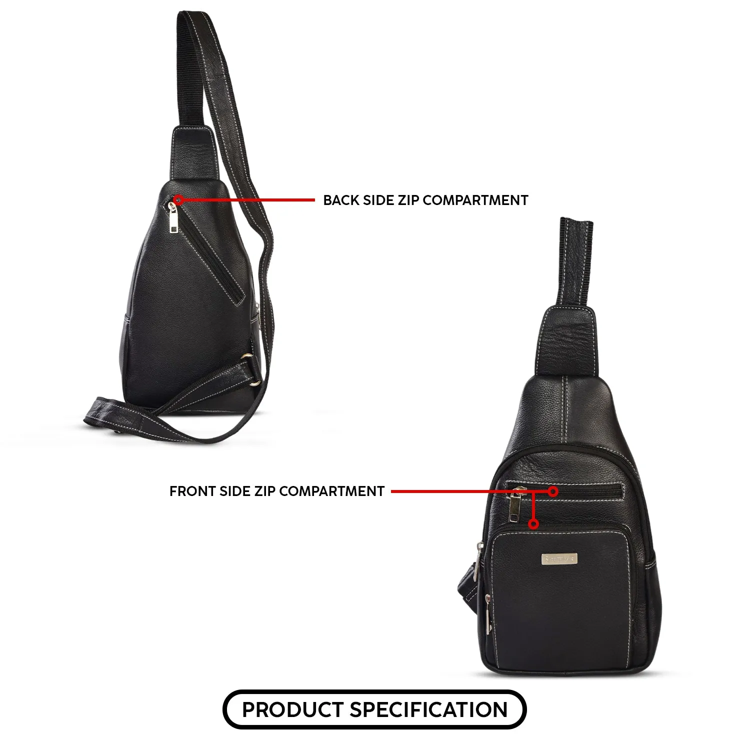 LEATHER BACKPACK 998906 (BLACK)