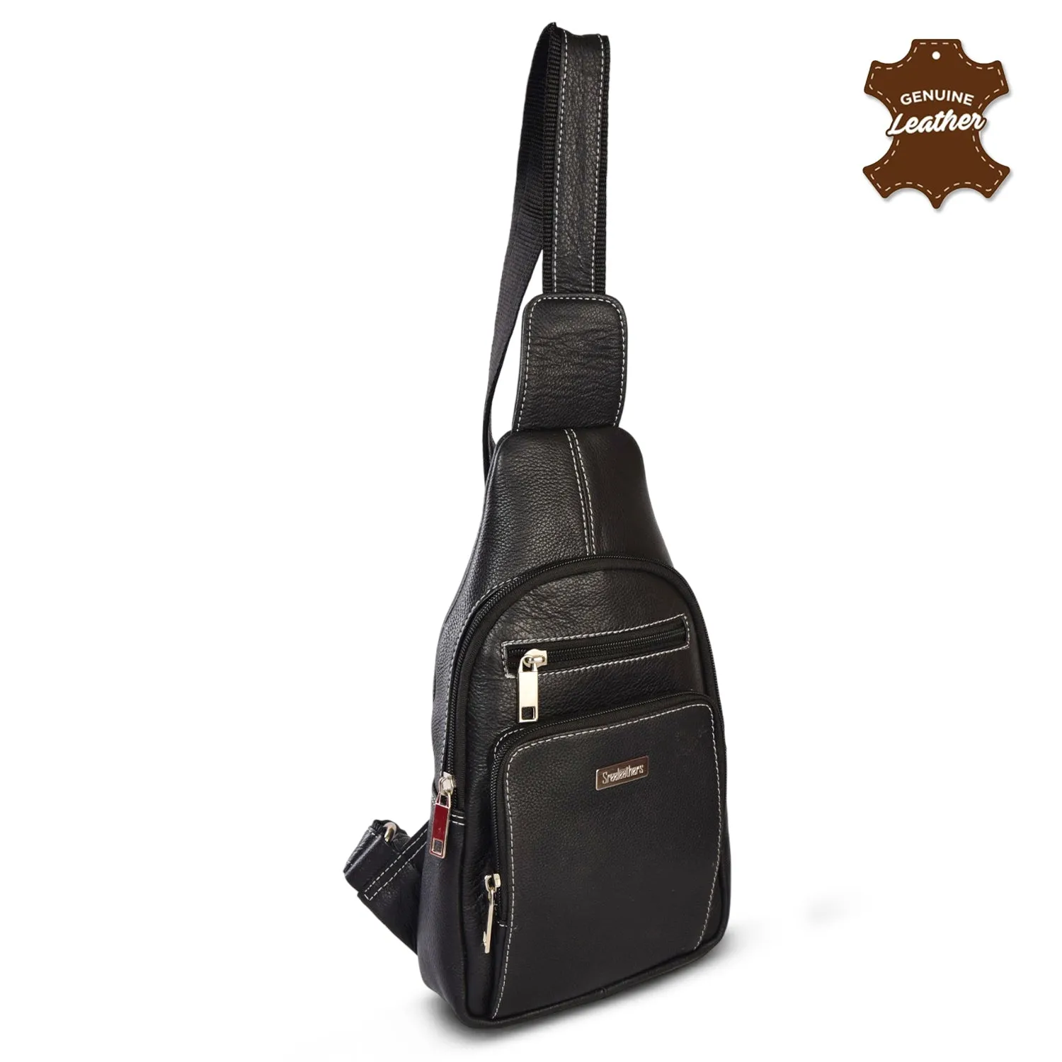 LEATHER BACKPACK 998906 (BLACK)