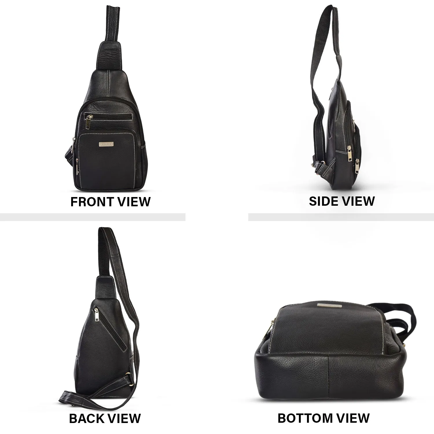 LEATHER BACKPACK 998906 (BLACK)