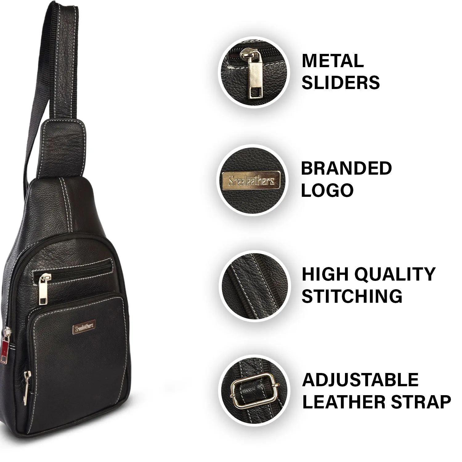 LEATHER BACKPACK 998906 (BLACK)