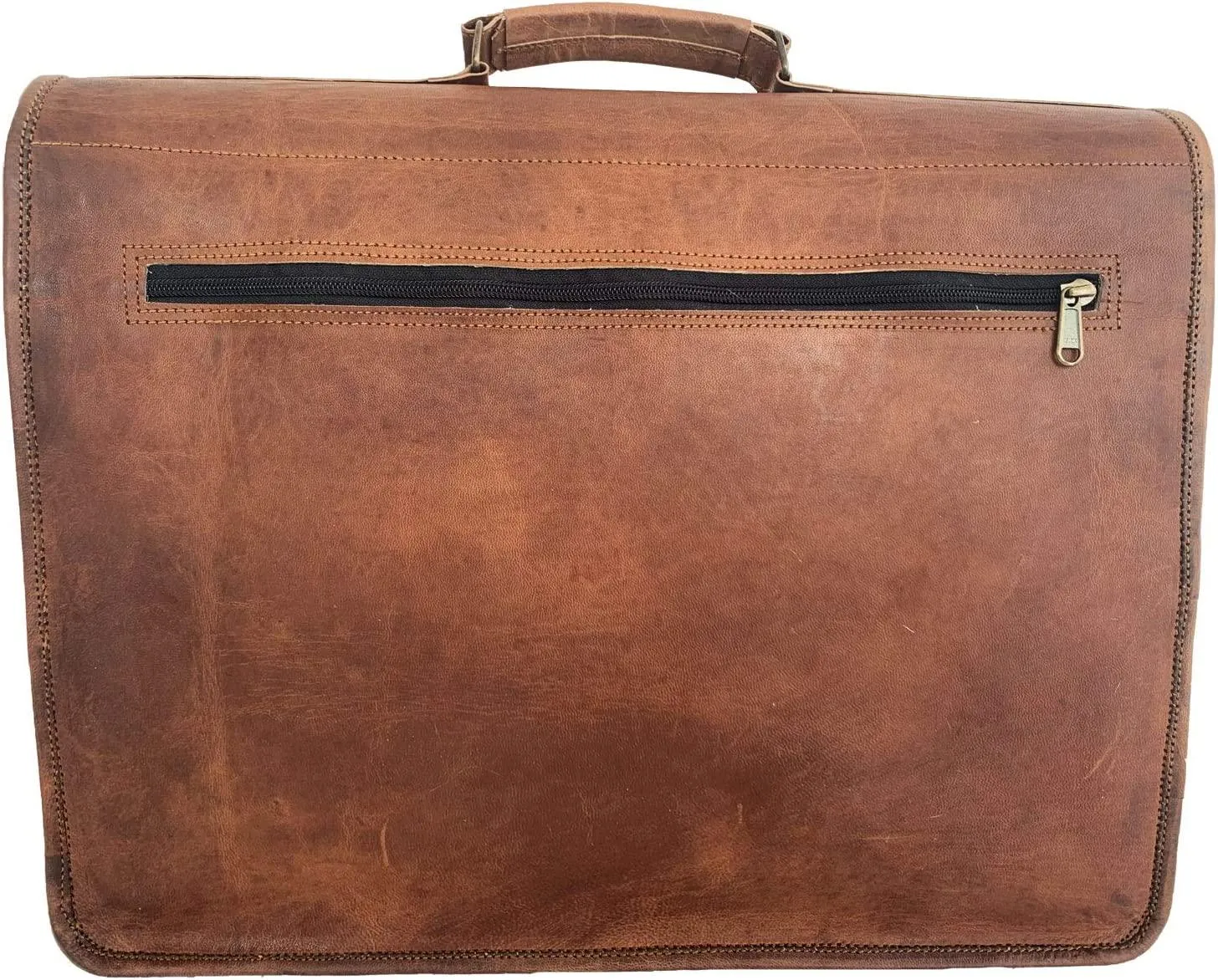 Leather Briefcase for Men and Women 18 inch Handmade Leather Messenger Bag for Laptop Best Computer Satchel School Distressed Bag by Komal's Passion Leather