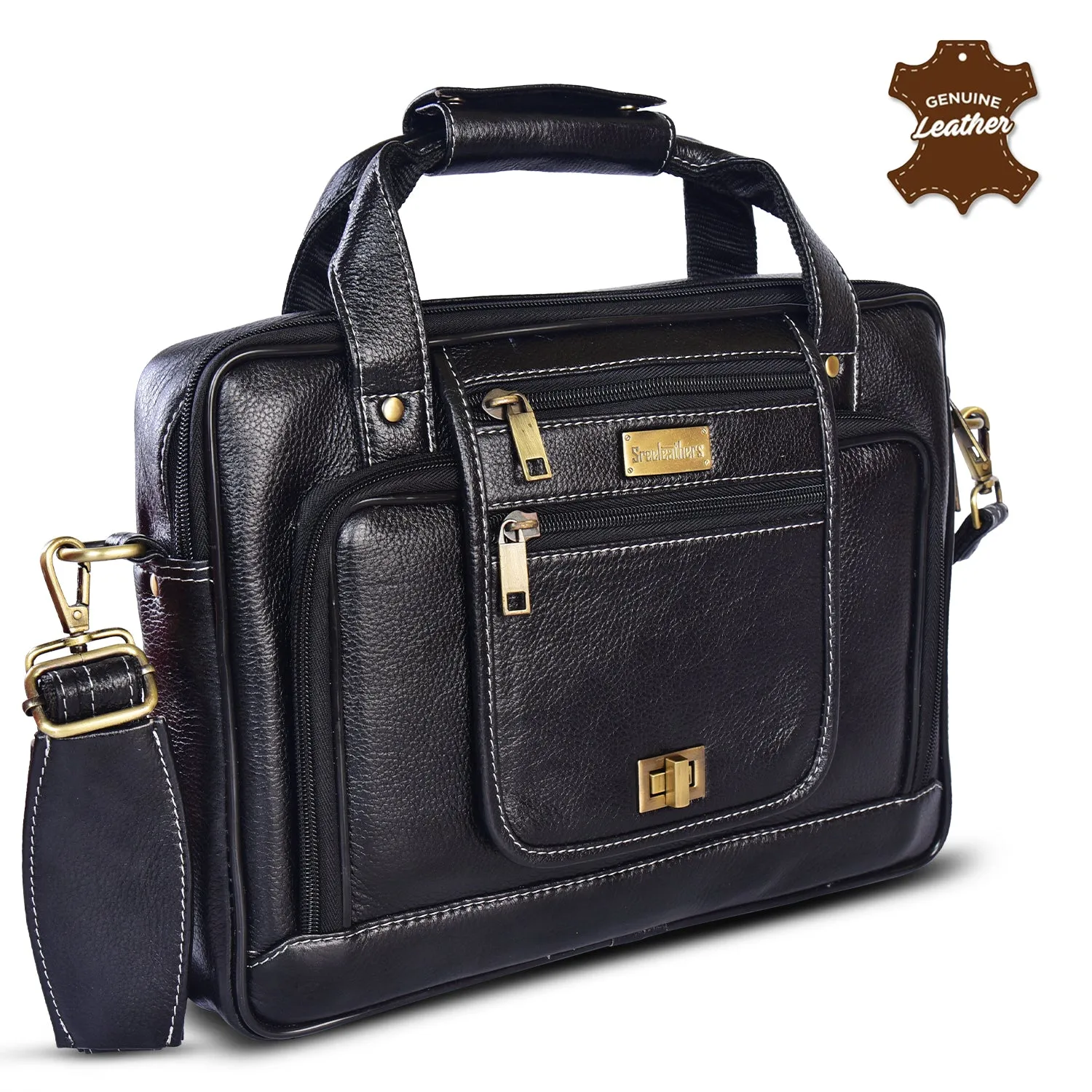 Leather Laptop Bag 36801 (BLACK)