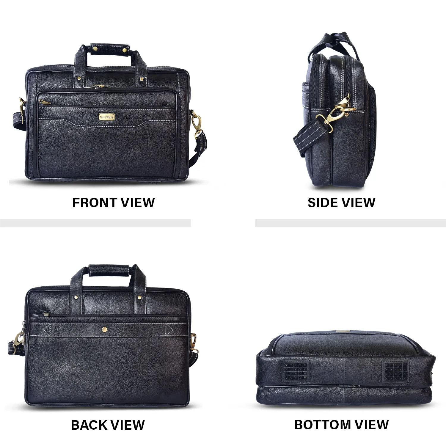 Leather Laptop Bag 36806 (Black)
