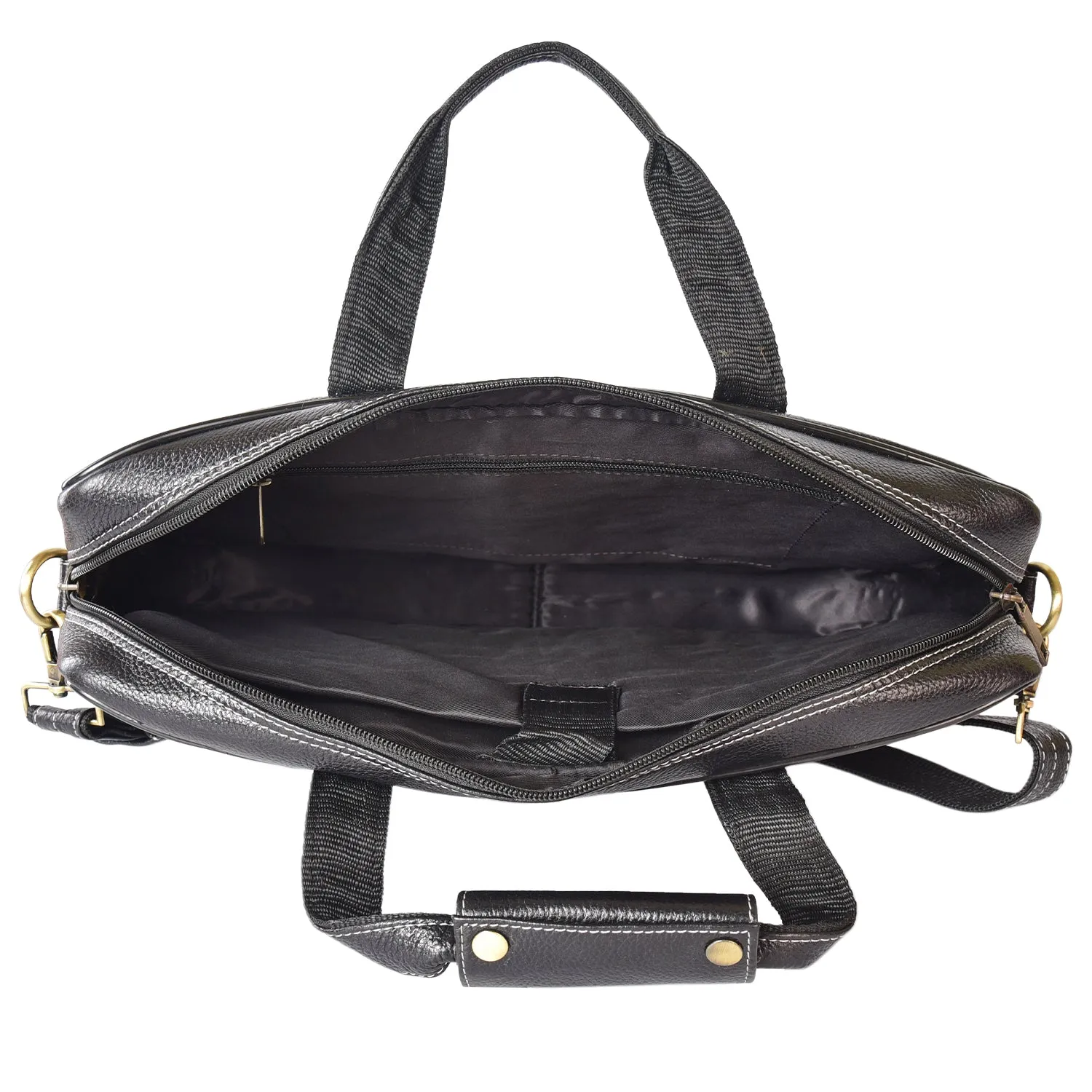 Leather Laptop Bag 36807 (Black)