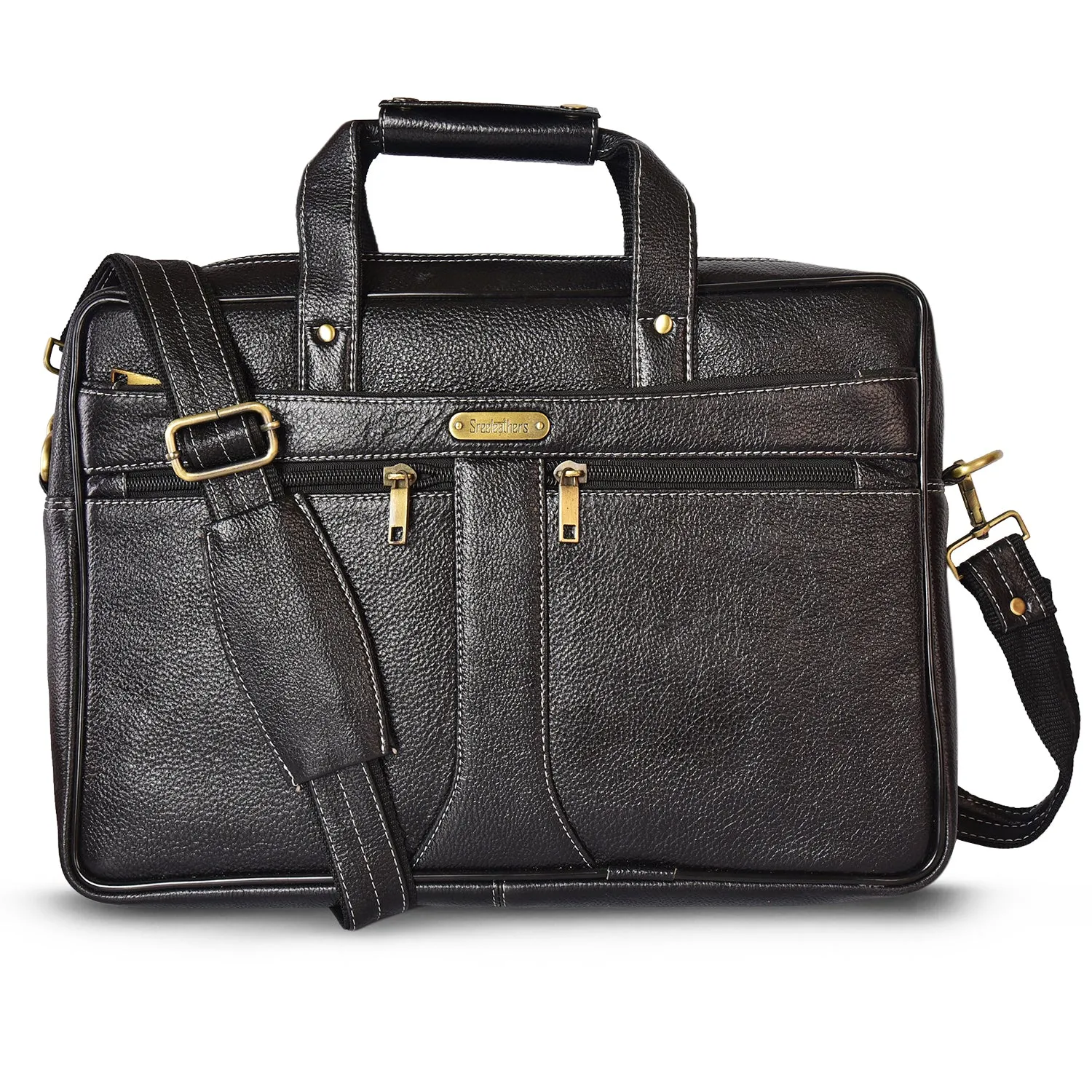 Leather Laptop Bag 36807 (Black)